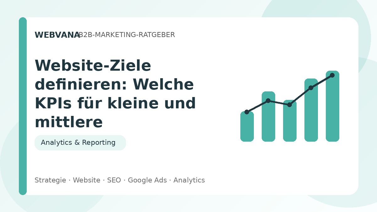 Website-Ziele definieren: Welche KPIs für kleine und mittlere Unternehmen sinnvoll sind – Beitragsbild auf Webvana.eu